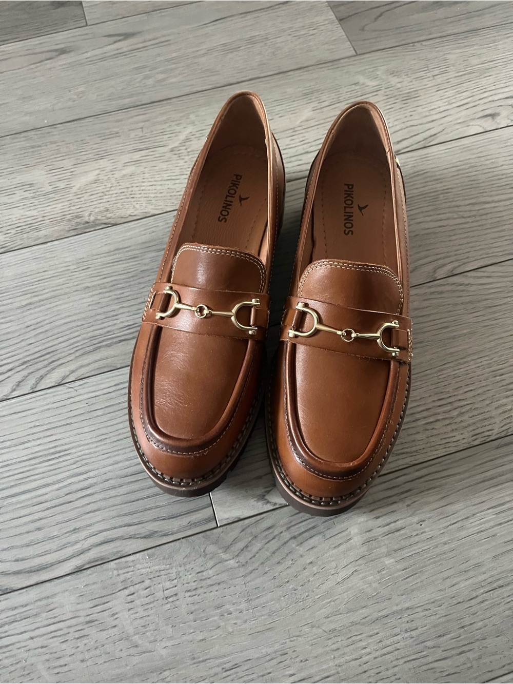 PIKOLINOS Brown Leather Bit-Accent Loafers
